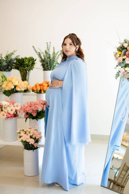 Vestido de maternidad Matilde, azul madrid