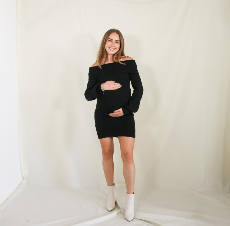 Vestido de maternidad corto negro CH