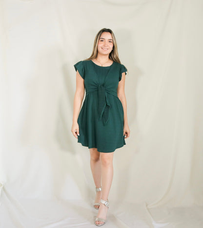 Vestido de maternidad y lactancia Romina verde CH-XG