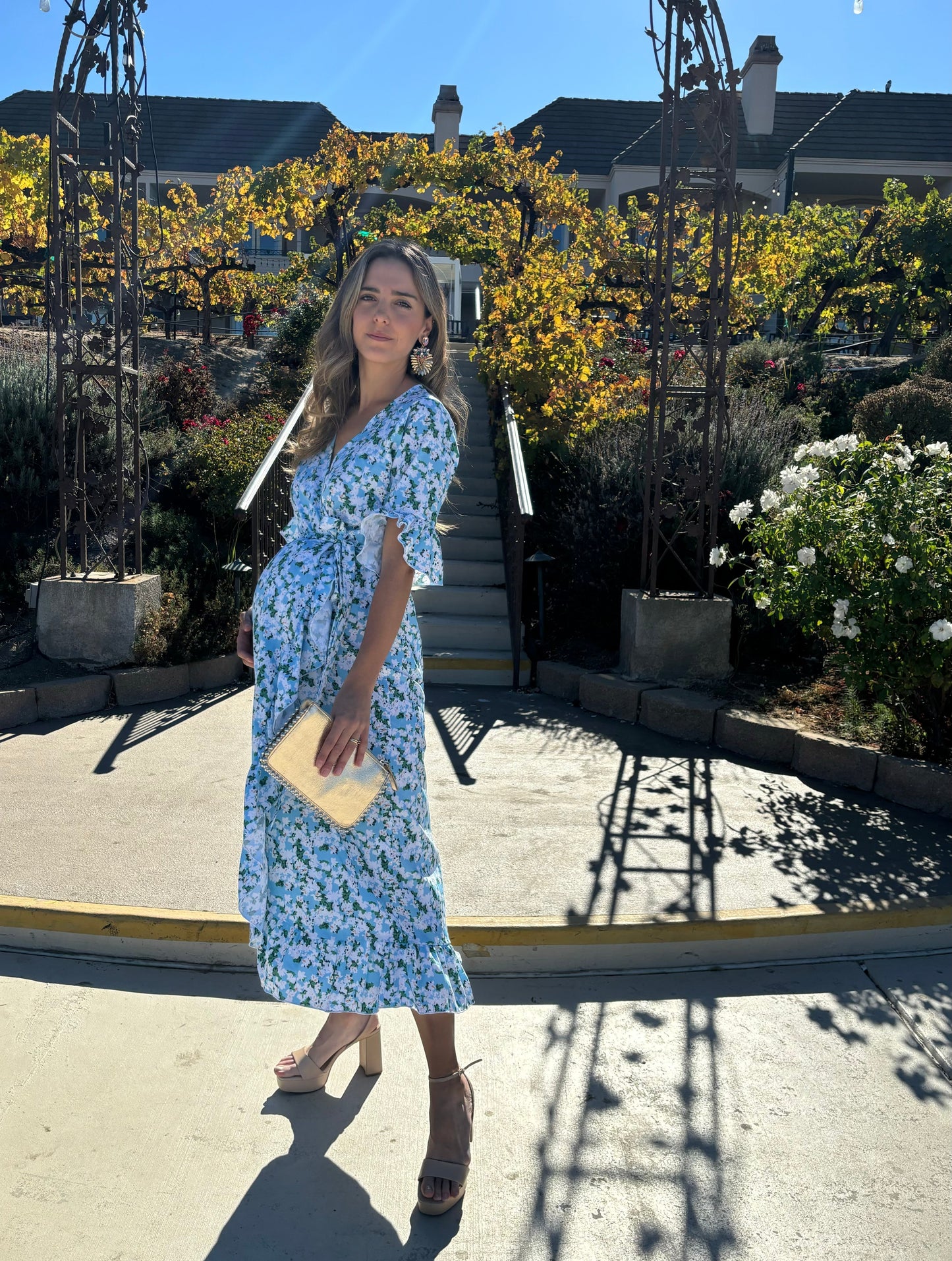 Vestido de maternidad, Úrsula florecitas azules CH, M