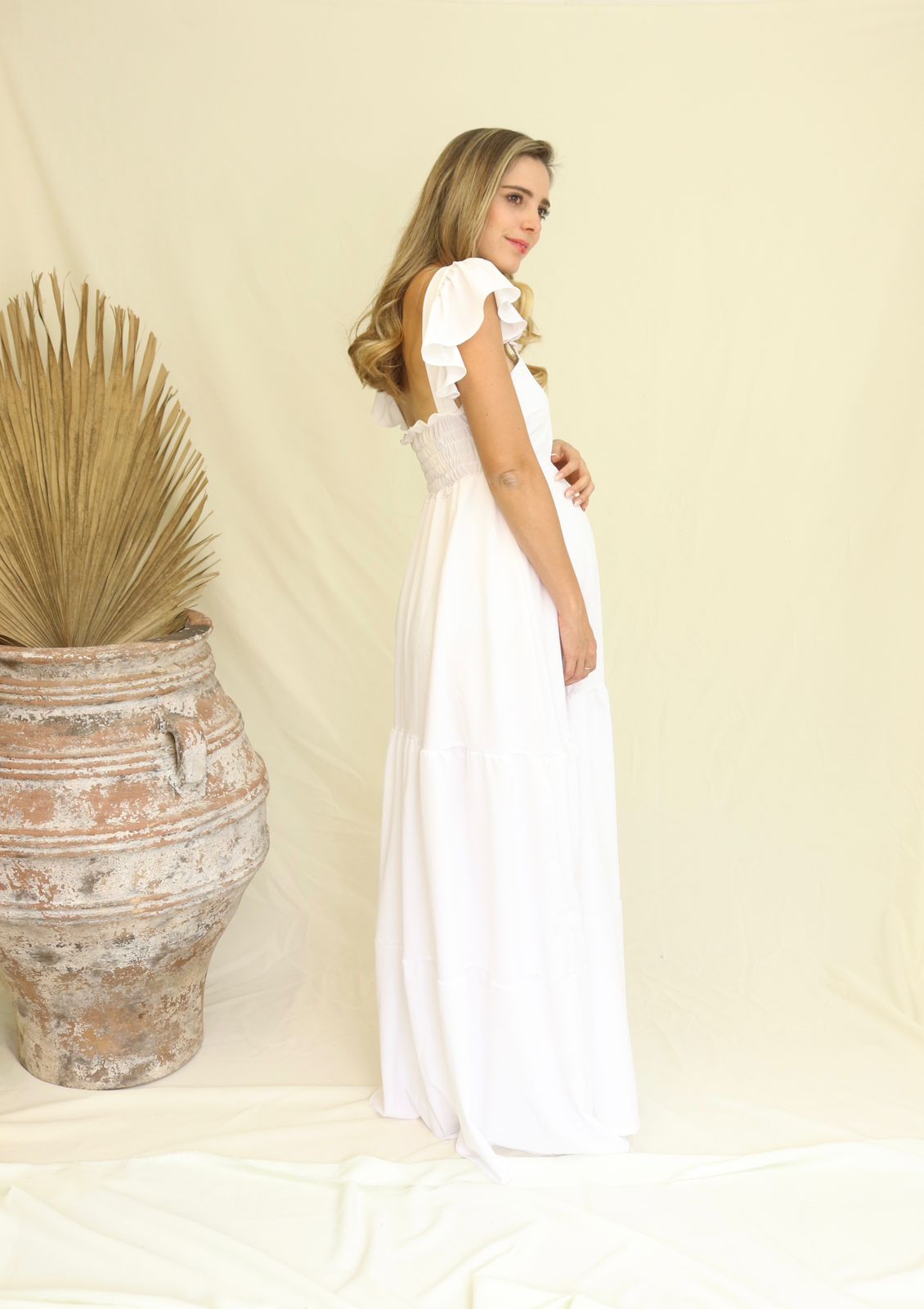 Vestido de Maternidad, Dalia olanes blanco
