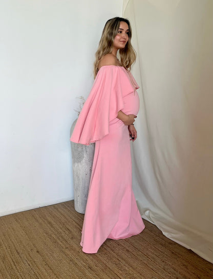 Vestido de maternidad Amparo, rosa claro ponti