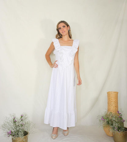 Vestido Osiris de lactancia blanco encaje CH