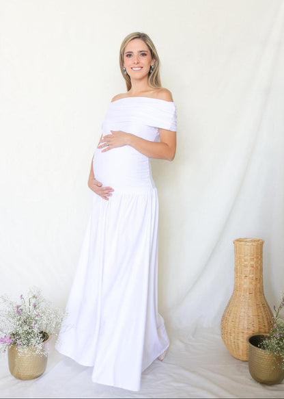Vestido de maternidad blanco, Adeline