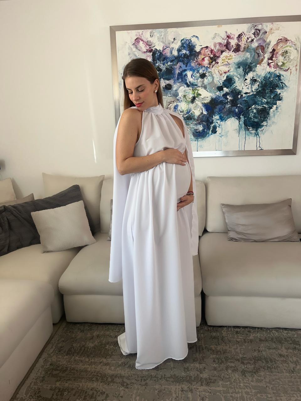 Vestido de maternidad Matilde, blanca