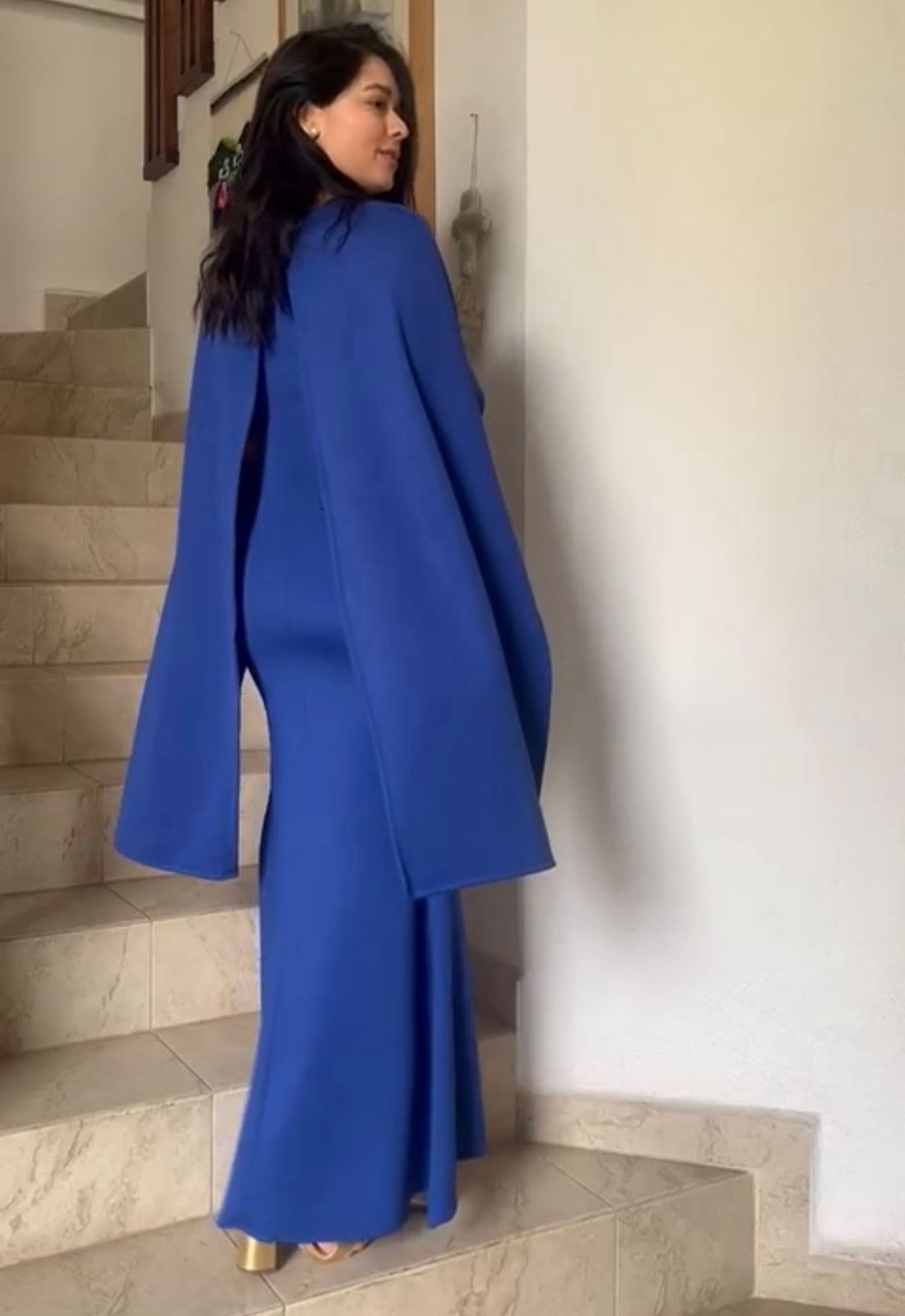 Vestido de maternidad Aline, azul imperial neopreno