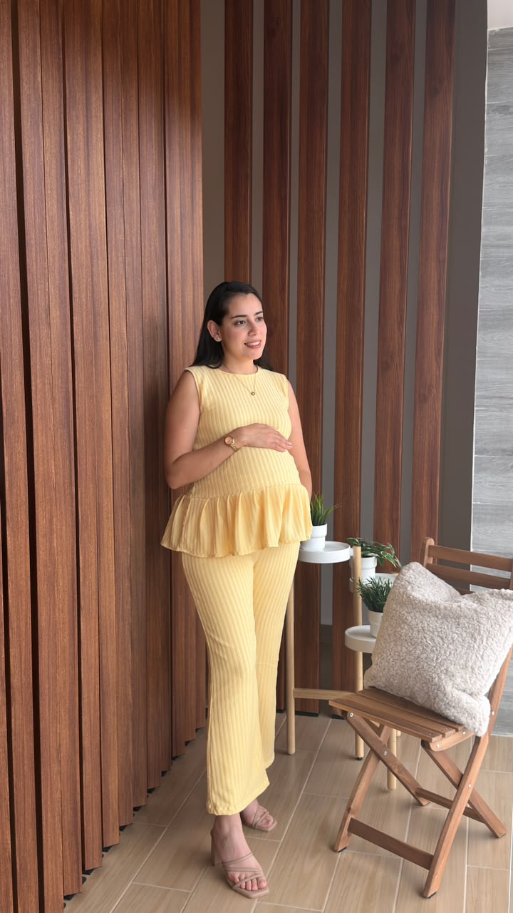 Conjunto de maternidad Imelda, amarillo sin olanes