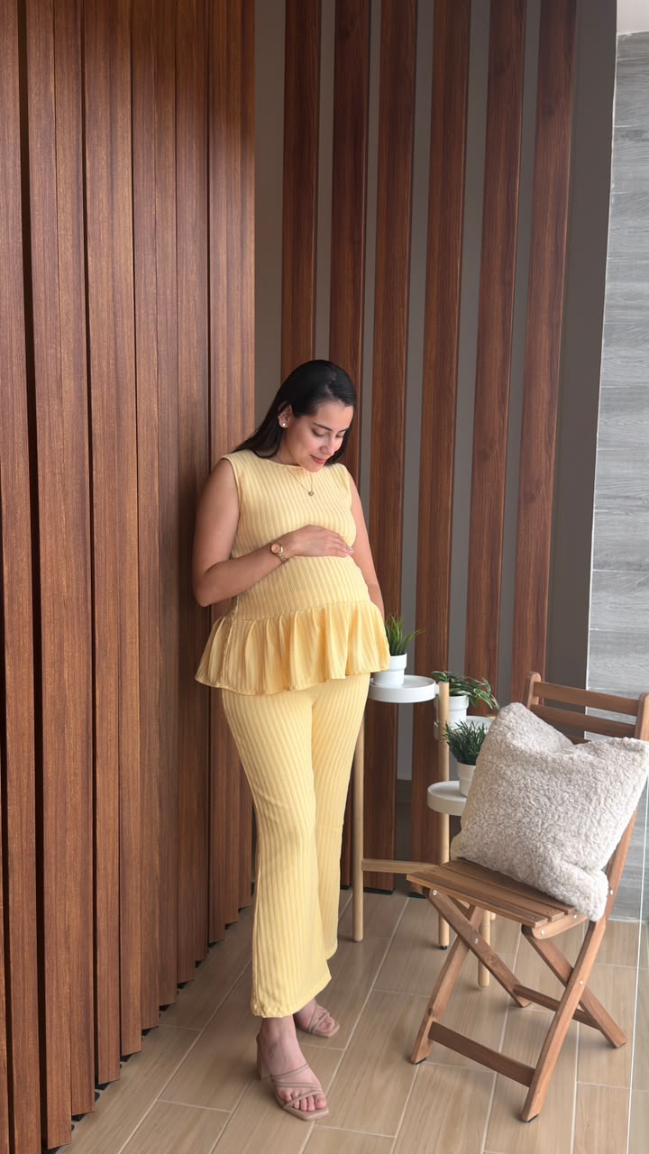 Conjunto de maternidad Imelda, amarillo sin olanes