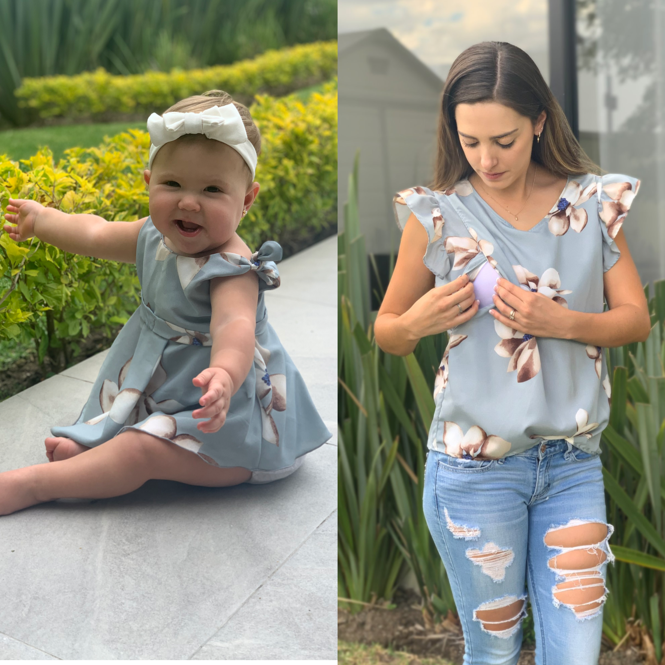 Blusa Andy Matching, gris flores