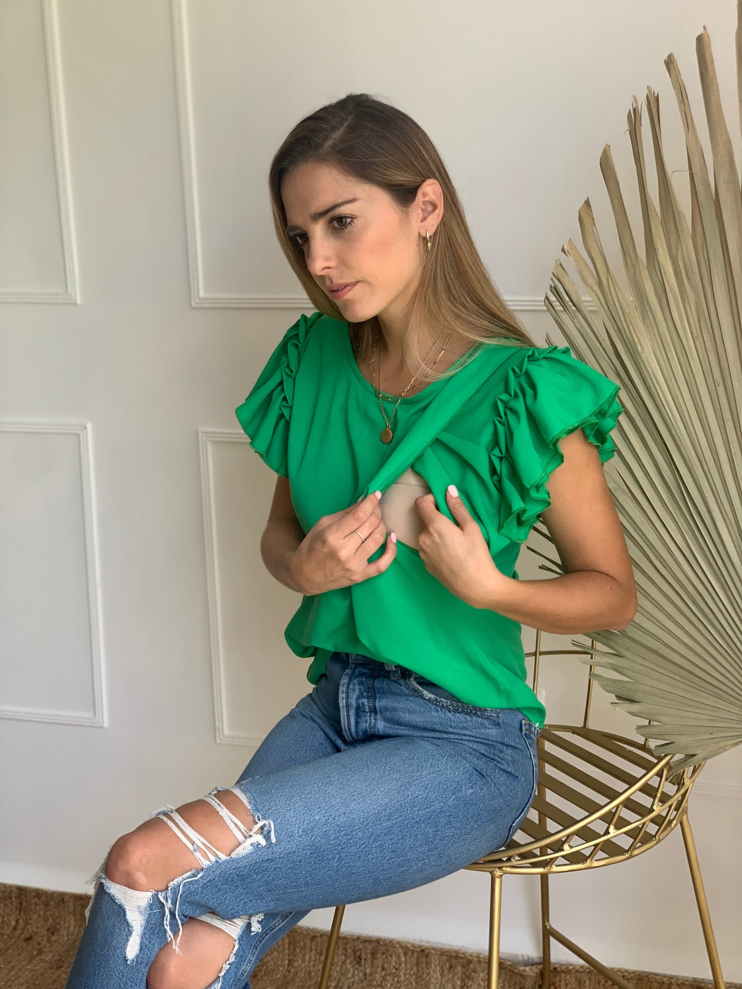 Blusa de lactancia, Adri verde vivo