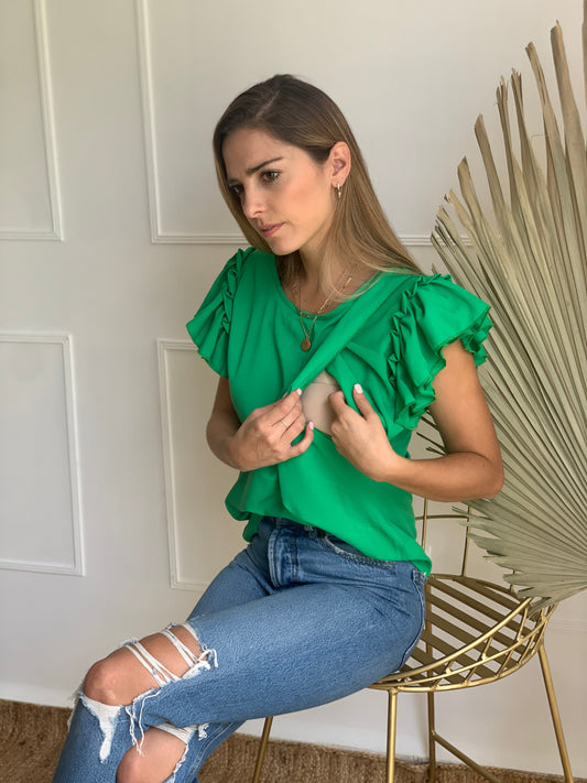 Blusa de lactancia, Adri verde vivo
