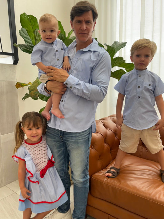 Match familia rayas azules (camisa niño 2 a 3 años)