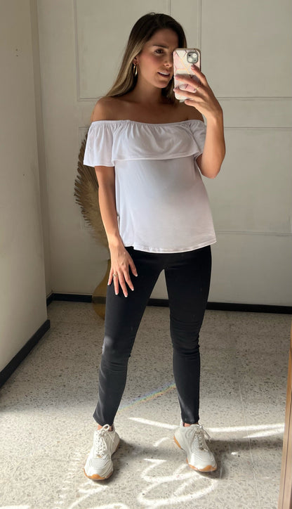 Jeans negros strech Maternidad SM